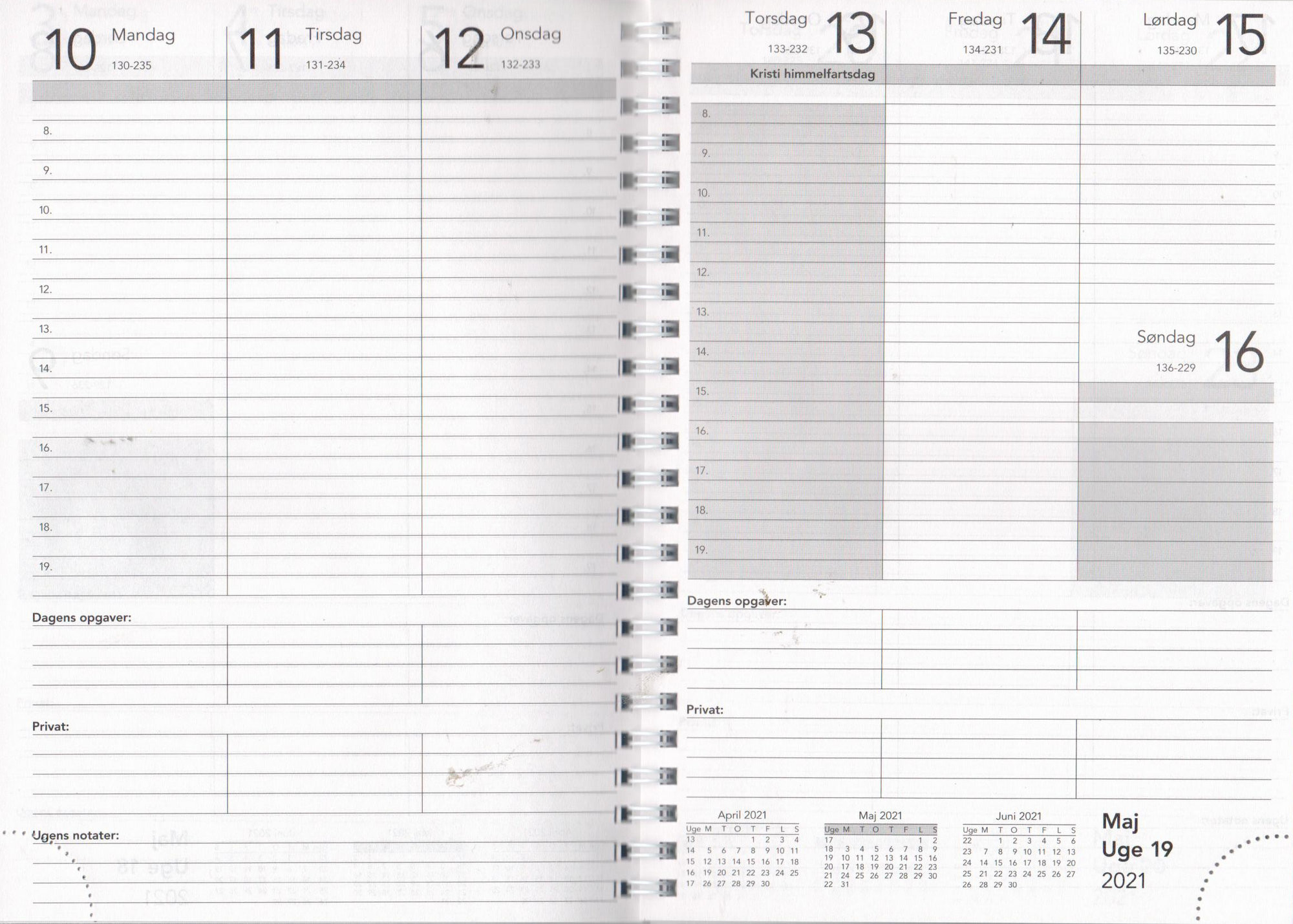 Kalender 2021 Mayland Basic Ugekalender A5