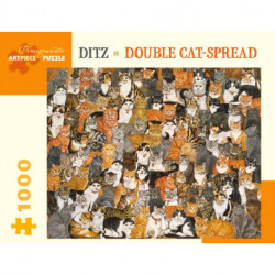 Ditz Double Cat-Spread 1000-Piece Jigsaw Puzzle