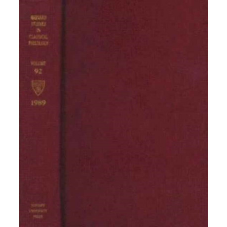 Harvard Studies in Classical Philology, Volume 92