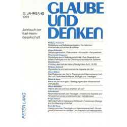 Glaube Und Denken: Jahrbuch Der Karl-Heim-Gesellschaft- 12. Jahrgang 1999
