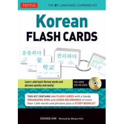 Korean Flash Cards Kit: Learn 1,000 Basic Korean Words and Phrases Quickly and Easily! (Hangul & Romanized Forms) Downloadable Audio Included