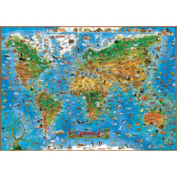 Animals of the World kids wall map laminated