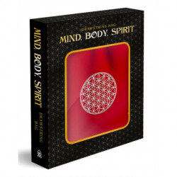 White Embroidered Flower of Life on Red Drawstring Bag