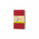 Moleskine Plain Cahier - Red Cover (3 Set)