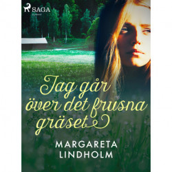 Jag går över det frusna gräset