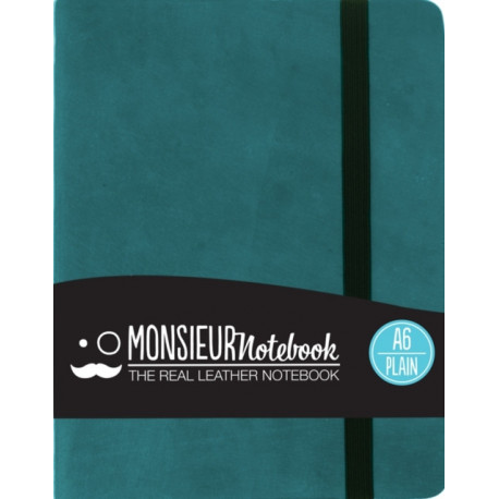 Monsieur Notebook - Real Leather A6 Turquoise Plain