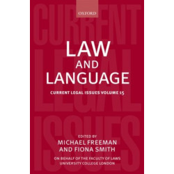 Law and Language: Current Legal Issues Volume 15