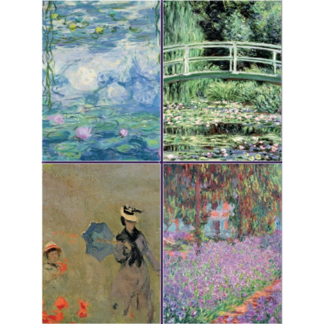 Set of Four Magnetic Notepads: Monet: A Collection of Handy Notepads with Easy Magnetic Fastening, Contained Within a Decorative Box