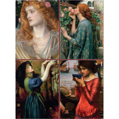 Set of Four Magnetic Notepads: Pre-Raphaelites: A Collection of Handy Notepads with Easy Magnetic Fastening, Contained Within a Decorative Box