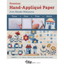 Premium Hand-Applique Paper from Masako Wakayama: Trace, Fuse, Trim, Stitch- Single-Sided Fusible, Water Soluble