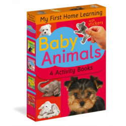 Baby Animals: 4 Activity Book Boxed Set with Stickers: Baby Pets- Farm Babies- Forest Babies- Wild Animals