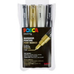 Posca Paint Marker - Metallic x4 - 1 mm