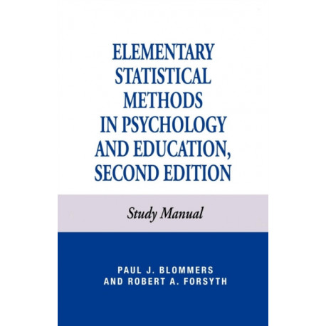 Elementary Statistical Methods in Psychology: and Education, Study Manual