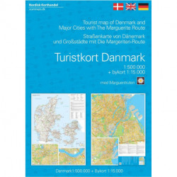 Turistkort Danmark med Margueritruten + bykort