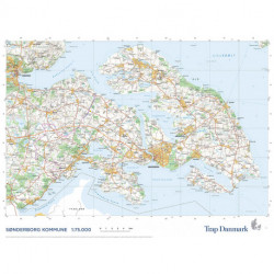Trap Danmark: Falset kort over Sønderborg Kommune: Topografisk kort 1:75.000