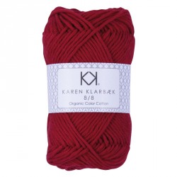 8/8 Dark Christmas Red - KK Color Cotton økologisk bomuldsgarn fra Karen Klarbæk