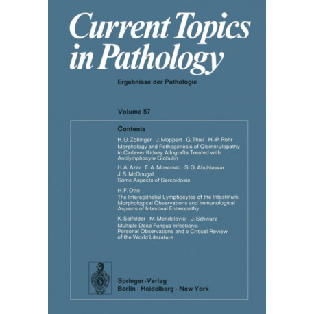 Current Topics in Pathology / Ergebnisse der Pathologie