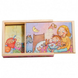 Ingrid 4 træpuslespil i trææske