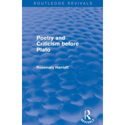 Poetry and Criticism before Plato (Routledge Revivals)