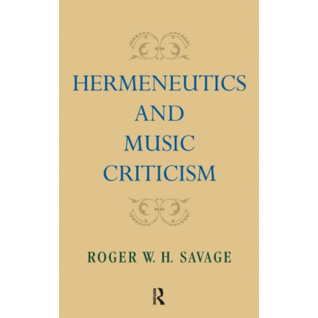 Hermeneutics and Music Criticism