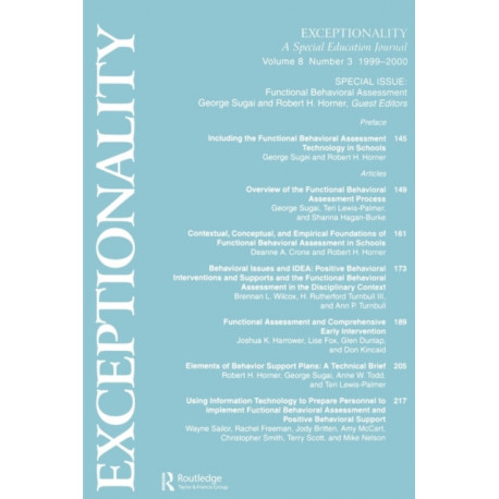 Functional Behavioral Assessment: A Special Issue of exceptionality