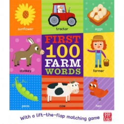 First 100 Farm Words: A board book with a lift-the-flap matching game