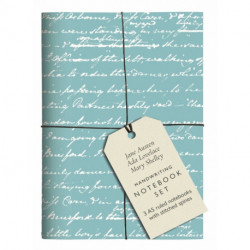 Jane Austen, Ada Lovelace, Mary Shelley Handwriting Notebook Set: 3 A5 ruled notebooks with stitched spines