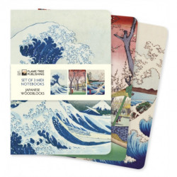 Japanese Woodblocks Set of 3 Midi Notebooks