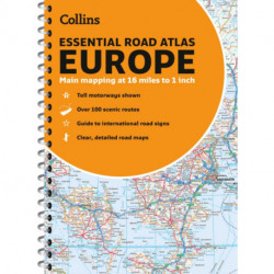 Collins Essential Road Atlas Europe: Clear and Detailed Map of Europe in Handy A4 Paperback