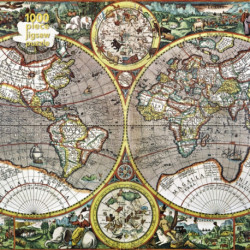Adult Jigsaw Puzzle Pieter van den Keere: Antique Map of the World: 1000-piece Jigsaw Puzzles