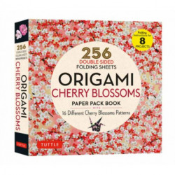 Origami Cherry Blossoms Paper Pack Book: 256 Double-Sided Folding Sheets with 16 Different Cherry Blossom Patterns with solid colors on the back (Includes Instructions for 8 Models)