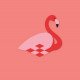 Flet-selv-fugl Flamingo