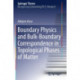 Boundary Physics and Bulk-Boundary Correspondence in Topological Phases of Matter