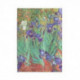 Van Gogh’s Irises Midi Unlined Hardcover Journal: Hardcover, 120 gsm, ribbon marker, memento pouch, elastic closure, book edge printing