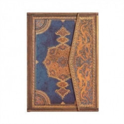 Safavid Indigo (Safavid Binding Art) Midi Lined Hardcover Journal: Hardcover, 120 gsm, ribbon marker, memento pouch, wrap closure
