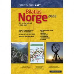 Bilatlas Norge 2022 : bil- og turistkart - tourist map - Touristenkarte - carte touristique : 1:900 000