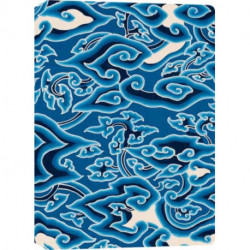 Batik 'Blue Clouds' Lined Hardcover Journal: Blank Notebook with Ribbon Bookmark