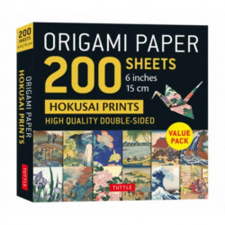Origami Paper 200 sheets Hokusai Prints 6" (15 cm): Tuttle Origami Paper: Double-Sided Origami Sheets Printed with 12 Different Designs (Instructions for 5 Projects Included)
