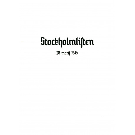 Stockholmlisten: 28 marts 1945