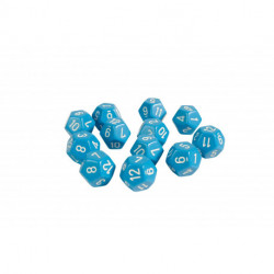 Terning, 12 sider med tal fra 1 til 12 (12 stk.)