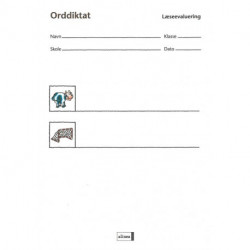 Læseevaluering, Orddiktat á 10 stk.: Orddiktat á 10 stk.