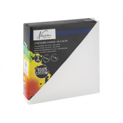 Lærred 20 x 20 cm - 100% bomuld: pakke med 2 stk