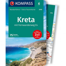 Kreta mit Weitwanderweg E4 Wanderführer + Tourenkart