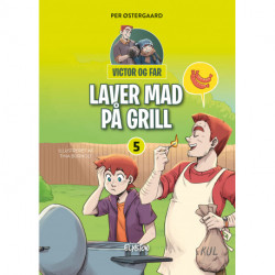Victor og far laver mad på grill