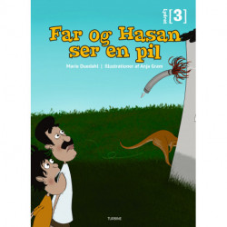 Far og Hasan ser en pil