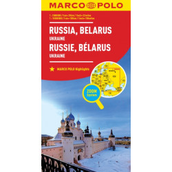 Russia and Belarus Marco Polo Map: Also shows Ukraine