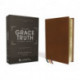 NASB, The Grace and Truth Study Bible, Premium Goatskin Leather, Brown, Premier Collection, Black Letter, 1995 Text, Art Gilded Edges, Comfort Print