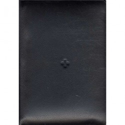 Bibelen - lille format: i sort skind med lynlås