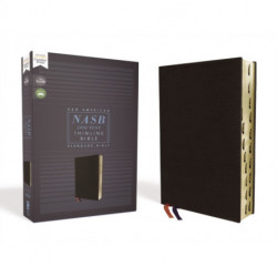 NASB, Thinline Bible, Bonded Leather, Black, Red Letter, 1995 Text, Thumb Indexed, Comfort Print