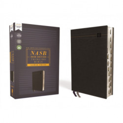 NASB, Thinline Bible, Large Print, Leathersoft, Black, Red Letter, 2020 Text, Thumb Indexed, Comfort Print